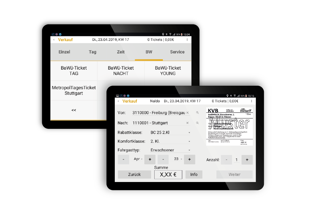 TicketApp e-Ticketing auf Tablets